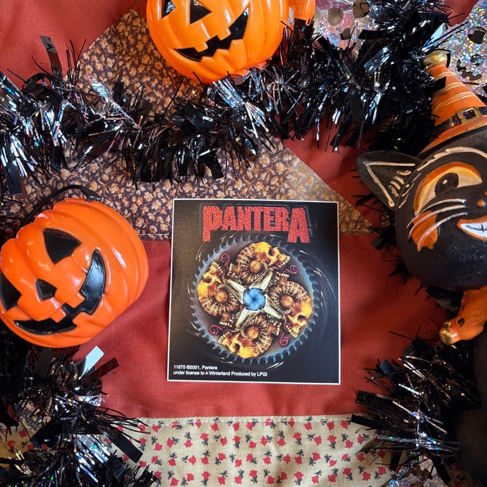RARE Pantera Sticker Black Red New 2001 Winterland Skull Saw Blade Vintage Y2K